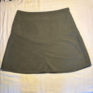 New In Olive Green Ribbed Corduroy A-Line Skirt size M